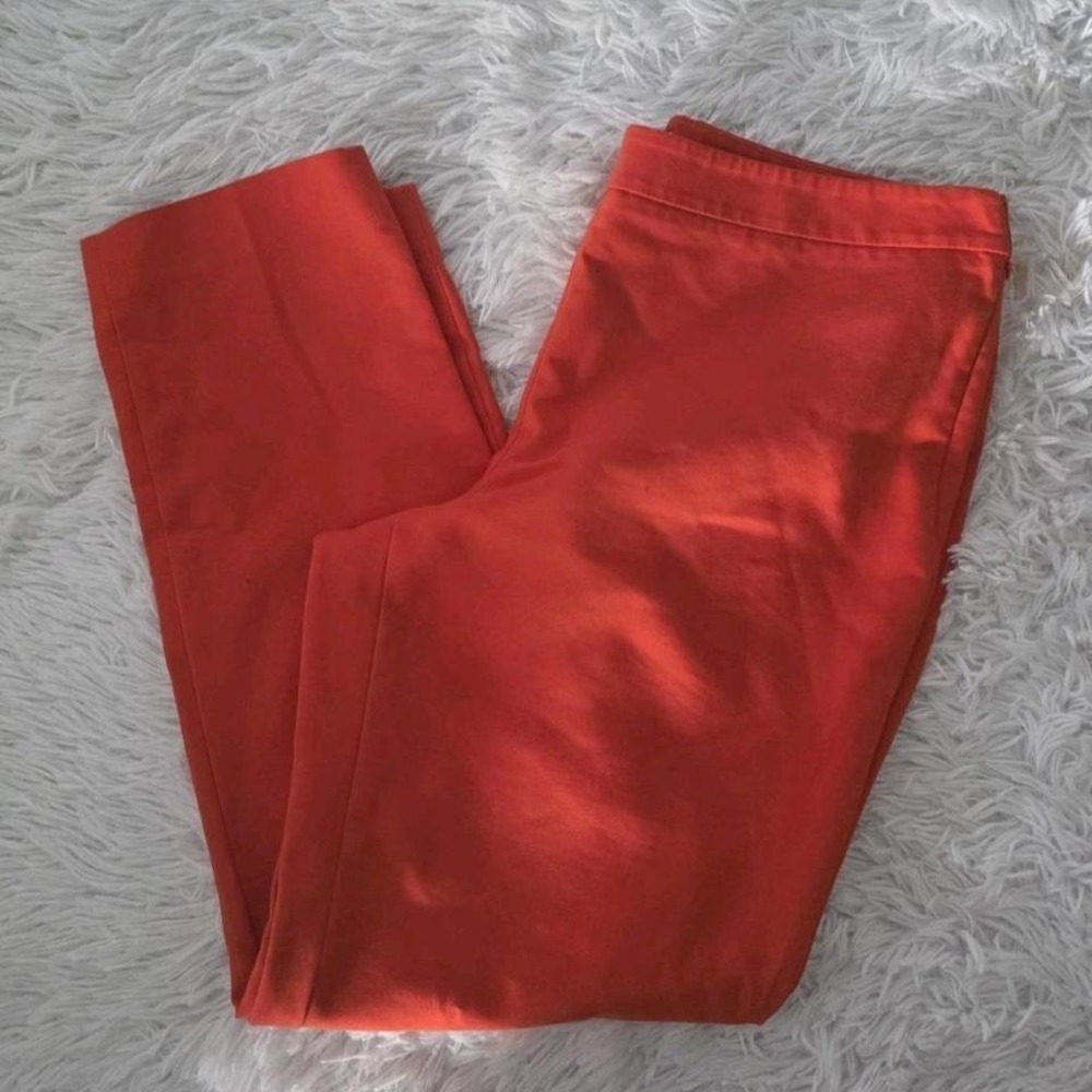 Chaus Pants Womens 10 Orange Stretch Straight Leg Ankle‎ Career